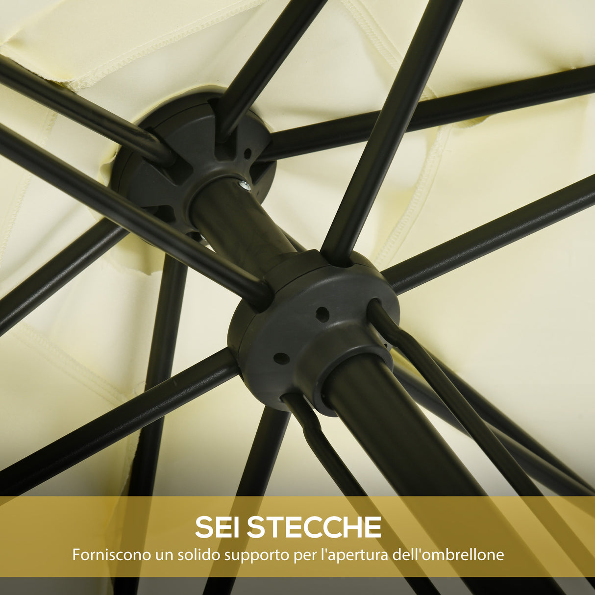 easycomfort easycomfort ombrellone da giardino 2 7x2 5 m in poliestere e metallo con tettuccio inclinabile beige nero