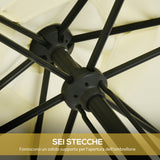 easycomfort easycomfort ombrellone da giardino 2 7x2 5 m in poliestere e metallo con tettuccio inclinabile beige nero