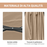 easycomfort easycomfort ombrellone da giardino doppio 4 5m con 48 luci led e manovella cachi