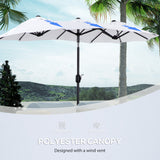 easycomfort easycomfort ombrellone da giardino doppio inclinabile con apertura a manovella 295x152x222cm bianco