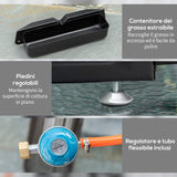 easycomfort easycomfort piastra barbecue a gas da tavolo con 2 bruciatori e potenza 6kw 48 5x46x21cm nero