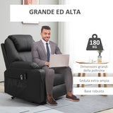 easycomfort easycomfort poltrona alzapersona reclinabile max 135 con 8 punti massaggianti e poggiapiedi 88x92x106 cm nero