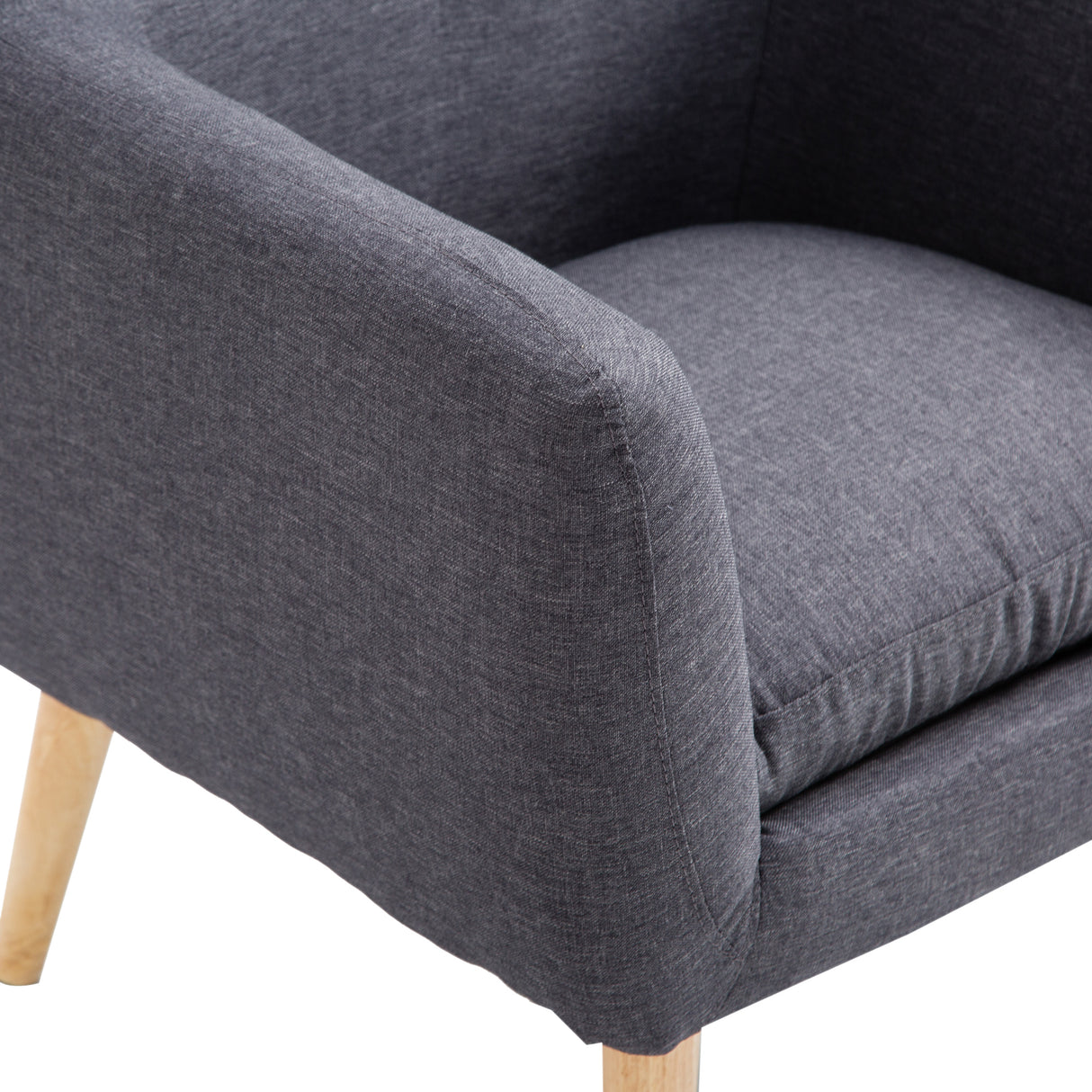 easycomfort easycomfort poltrona imbottita moderna poltroncina da camera soggiorno con braccioli tessuto legno 68 58 5 76cm grigio scuro ean 8055776916040