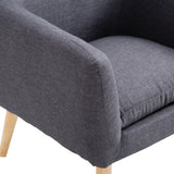 easycomfort easycomfort poltrona imbottita moderna poltroncina da camera soggiorno con braccioli tessuto legno 68 58 5 76cm grigio scuro ean 8055776916040