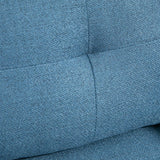 easycomfort easycomfort poltrona moderna da soggiorno e camera da letto con seduta imbottita e tessuto effetto lino 76x68x80 cm blu