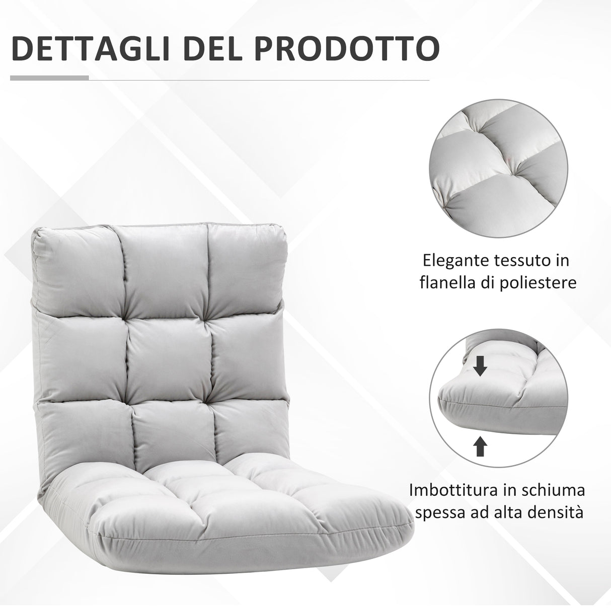 easycomfort easycomfort poltrona relax da terra con schienale reclinabile fino 180 71x55x53 5cm grigio chiaro