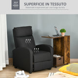 easycomfort easycomfort poltrona relax imbottita con schienale reclinabile 135 e poggiapiedi estraibile in lino nero 69x87x100 5cm ean 8054144138404