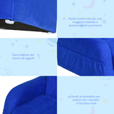 easycomfort easycomfort poltroncina letto 2 in 1 per cameretta bambini con imbottitura e rivestimento flanella blu max 65 kg 47x45x38cm