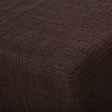 easycomfort easycomfort pouf poggiapiedi in tessuto effetto lino imbottito 40x30x24cm marrone scuro