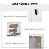 easycomfort easycomfort scrivania pc pieghevole con libreria a 9 ripiani in legno e metallo 98x51x153 cm bianco ean 8054111849425