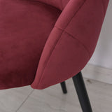 easycomfort easycomfort set 2 sedie sala da pranzo imbottite con design nordico ed ergonomico sedie da cucina e soggiorno in metallo e velluto rosso scuro 52x54x79 cm ean 8055776911472