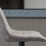 easycomfort easycomfort set 2 sgabelli da bar con schienale poggiapiedi e altezza regolabile stile industriale grigio