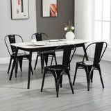 easycomfort easycomfort set da 4 sedie impilabili moderno per sale da pranzo soggiorni locali o bar stile industriale in acciaio 53x45x85cm nero