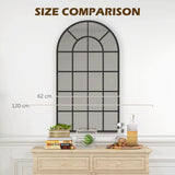 easycomfort easycomfort specchio ad arco per casa e ufficio con montaggio a parete in vetro e metallo 62x2 5x110 cm nero