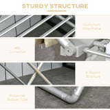 easycomfort easycomfort stendino elettrico riscaldato con ali pieghevole salvaspazio in lega di alluminio 144x53x91cm argento