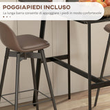 easycomfort easycomfort tavolo da bar rettangolare per 4 persone in mdf e metallo 118x58x98 cm nero