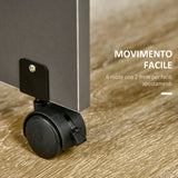 easycomfort easycomfort tavolo pieghevole da pranzo in truciolato con 2 cassetti 1 armadietto max 6 persone 140x76x76 cm