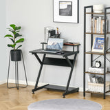 easycomfort easycomfort tavolo porta pc salvaspazio con ripiano monitor rialzato 70x60x85 5cm legno nero