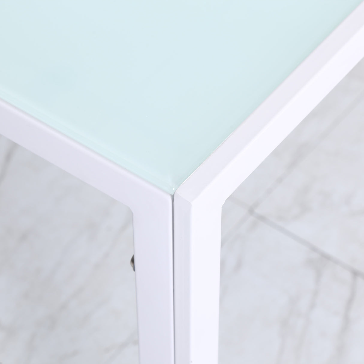 easycomfort easycomfort tavolo rettangolare da 4 persone per cucina e soggiorno tavolo moderno in metallo e vetro temperato 120x60x75 cm bianco