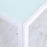 easycomfort easycomfort tavolo rettangolare da 4 persone per cucina e soggiorno tavolo moderno in metallo e vetro temperato 120x60x75 cm bianco