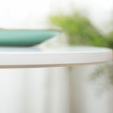easycomfort easycomfort tavolo rotondo moderno per 2 persone in mdf e acciaio 70x75cm bianco