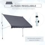 easycomfort easycomfort tenda da sole 3x1 5 m a bracci con manovella struttura telescopica in metallo e parasole in poliestere