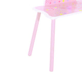 easycomfort easycomfort toeletta per bambini con sgabello in legno tavolo trucco con specchio moderno e cassetto 59l x 39p x 77a cm rosa