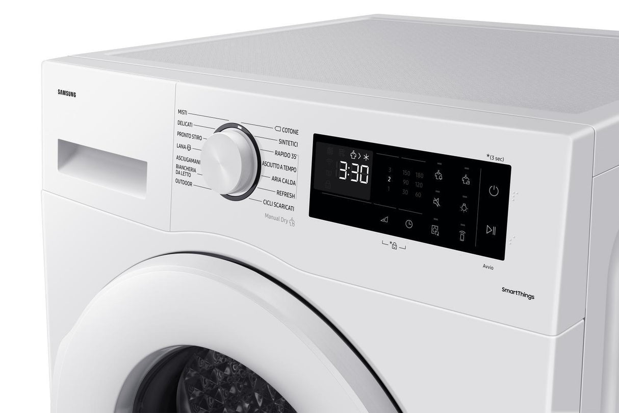 samsung asciugatrice a pompa di calore samsung 9 kg dv90cgc0a0te optimal dry sensor classe a a85xl60xp60 hygiene care wifi ean 8806095190396