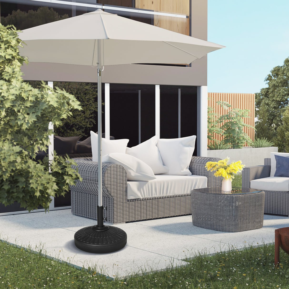 easycomfort easycomfort base per ombrellone da giardino di diametro 38 48 mm con riempimento laterale 48 5x36 cm