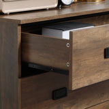 easycomfort easycomfort cassettiera 4 cassetti in truciolato e metallo per soggiorno e camera da letto 80x39x95 cm marrone