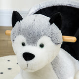 easycomfort easycomfort cavallo a dondolo a forma di cane husky per bambini da 18 36 mesi 60x33x50cm grigio