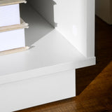 easycomfort easycomfort comodini moderni con led set 2 pezzi in truciolato bianco con cassetto e 2 ripiani aperti 40x40x55 cm