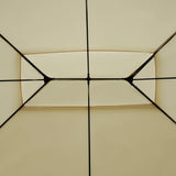 easycomfort easycomfort gazebo da giardino 3x4 m con tende e tetto a 2 livelli bianco crema