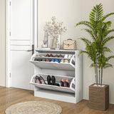 easycomfort easycomfort mobile scarpiera salvaspazio in legno per 16 paia di scarpe con 2 ante a ribalta 81 5x25x83cm bianco