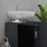 easycomfort easycomfort mobile sottolavabo bagno per piedistallo con armadietto 2 ante 60x30x60cm nero