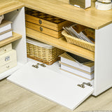 easycomfort easycomfort mobile tv a l per tv da 40 con 3 ripiani aperti e 2 armadietti in truciolato 90x90x45 cm