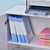 easycomfort easycomfort mobiletto da ufficio multiuso con serratura armadietto per documenti con 2 ante e mensola interna in legno bianco 80x40x80cm