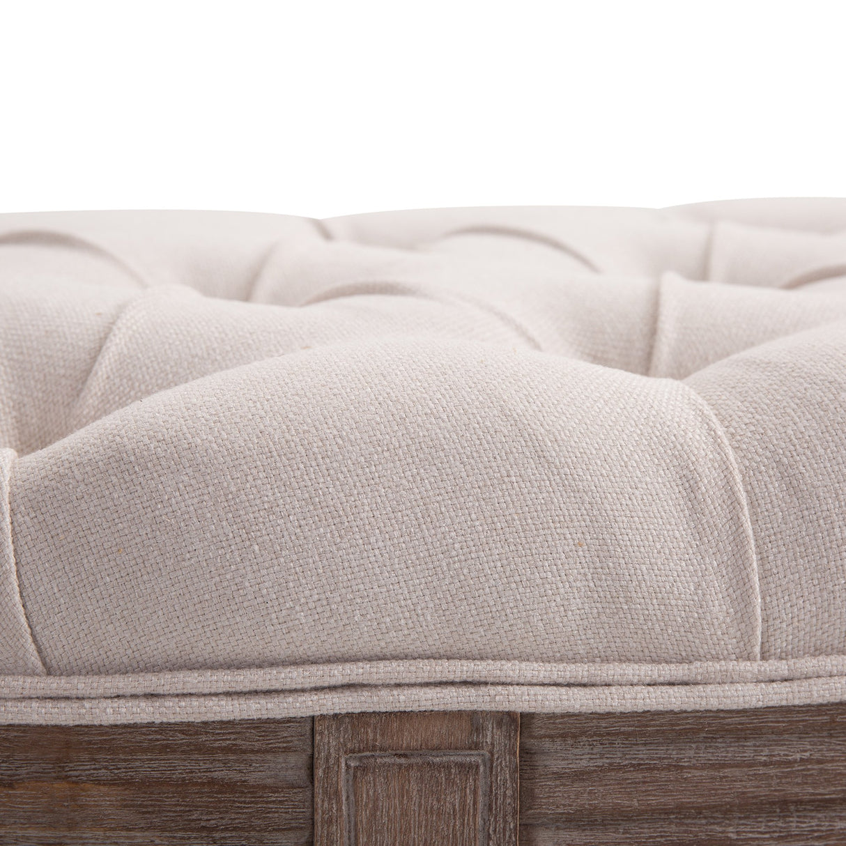 easycomfort easycomfort panca fondoletto semicircolare con struttura in legno e imbottitura in stile chesterfield beige 1405x51x48cm ean 8054144138909