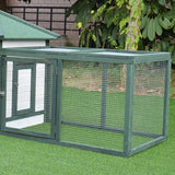 easycomfort easycomfort pollaio da giardino prefabbricato in legno 196x76x97cm bianco e verde