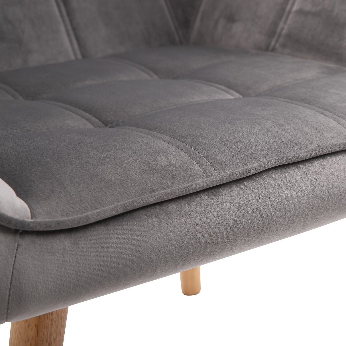 easycomfort easycomfort poltroncina stile nordico in legno ed effetto velluto grigio per soggiorno o ufficio 67x61 5x71 cm