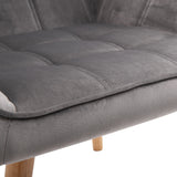 easycomfort easycomfort poltroncina stile nordico in legno ed effetto velluto grigio per soggiorno o ufficio 67x61 5x71 cm