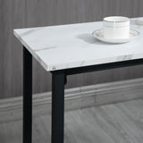 easycomfort easycomfort set 3 pezzi con tavolo rettangolare e 2 sgabelli da bar in truciolato mdf e acciaio bianco e nero