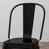 easycomfort easycomfort set da 4 sedie impilabili moderno per sale da pranzo soggiorni locali o bar stile industriale in acciaio 53x45x85cm nero