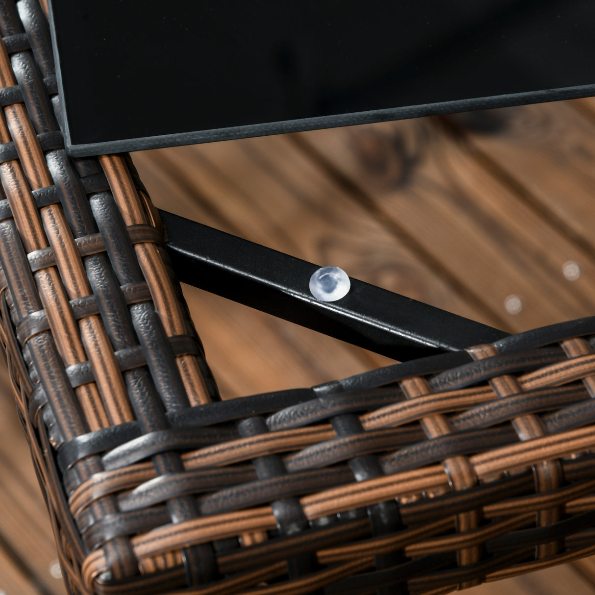 easycomfort easycomfort set da esterni in rattan pe con tavolo e 4 sedie con cuscini marrone