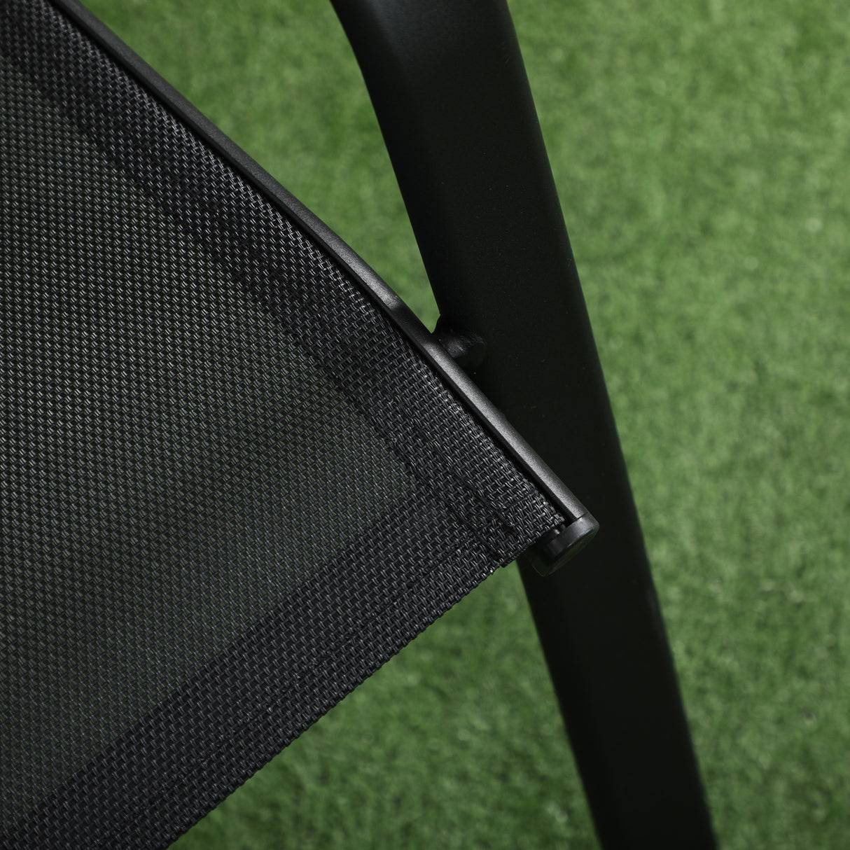 easycomfort easycomfort set da giardino 3 pezzi con tavolino e 2 sedie impilabili in acciaio e tessuto traforato nero