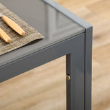 easycomfort easycomfort set da pranzo 5 pezzi con 1 tavolo da pranzo e 4 sedie moderne in similpelle metallo e vetro temperato grigio