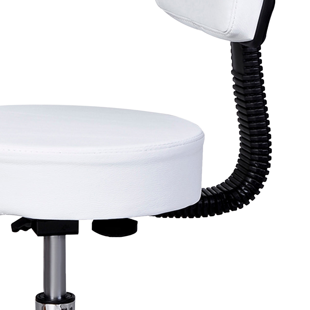 easycomfort easycomfort sgabello girevole con schienale altezza regolabile e 5 ruote in pelle pu bianca per casa o negozio ean 8054111844390