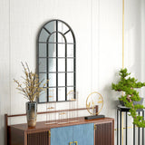 easycomfort easycomfort specchio ad arco per casa e ufficio con montaggio a parete in vetro e metallo 62x2 5x110 cm nero