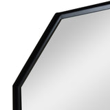 easycomfort easycomfort specchio da parete ottagonale in metallo con mensola in legno 61x61cm nero