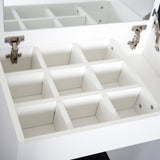 easycomfort easycomfort tavolo da trucco con specchio richiudibile tavolo da trucco moderno con sgabello vano contenitore 10 scomparti mdf bianco 60 2 x 40 2 x 79cm ean 8054144132143